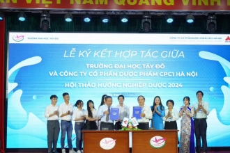 COMPREHENSIVE COOPERATION AGREEMENT SIGNING CEREMONY BETWEEN TAY DO UNIVERSITY AND CPC1 PHARMACEUTICAL JOINT STOCK COMPANY HANOI AND THE 2024 PHARMACE